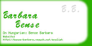 barbara bense business card